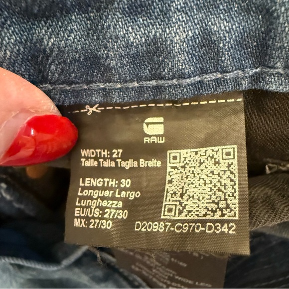 G-Star Women’s Jeans Ultra High Deck Wide Leg Raw Hem Size 27 Waist x 30 Length - Picture 16 of 16